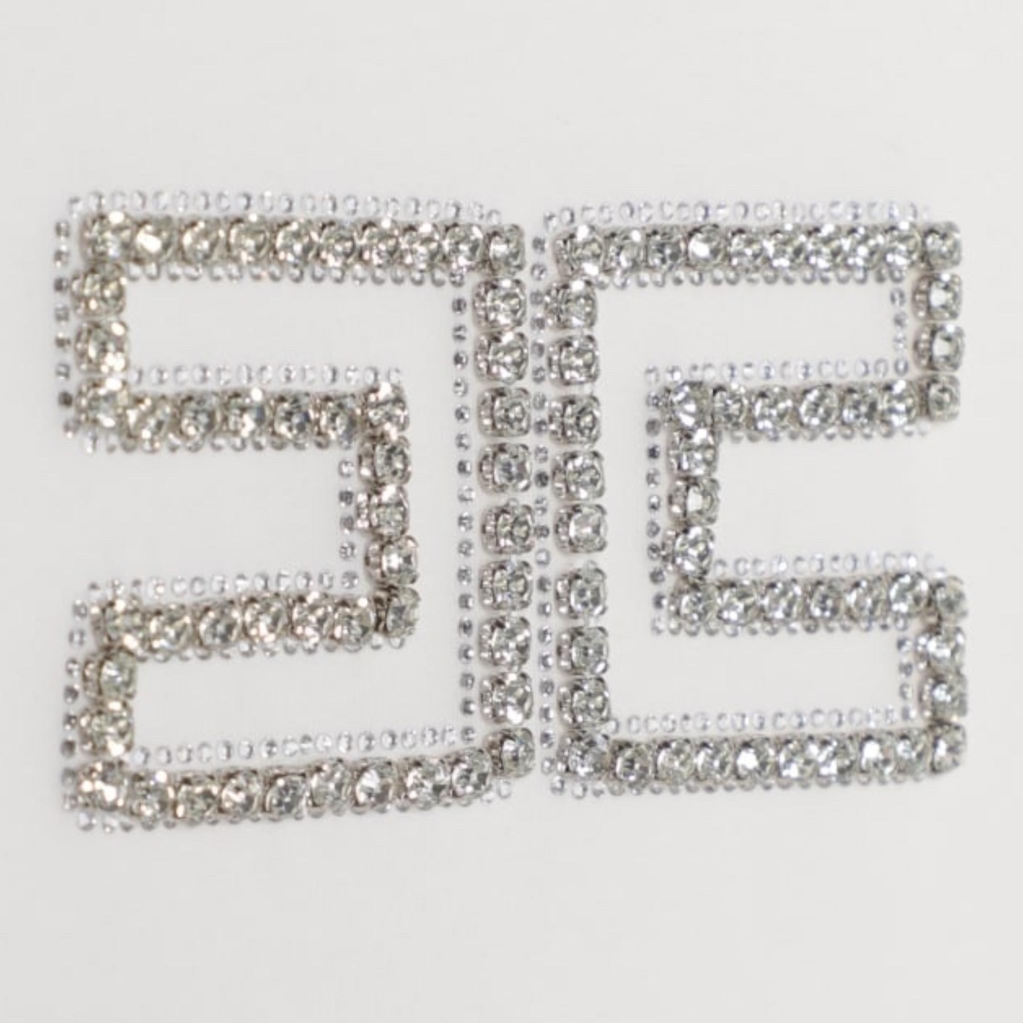 Elisabetta Franchi T-Shirt Girocollo Tinta Unita con Applicazioni Brillantini per Bambina EFTS239 BIANCO ELISABETTA FRANCHI 