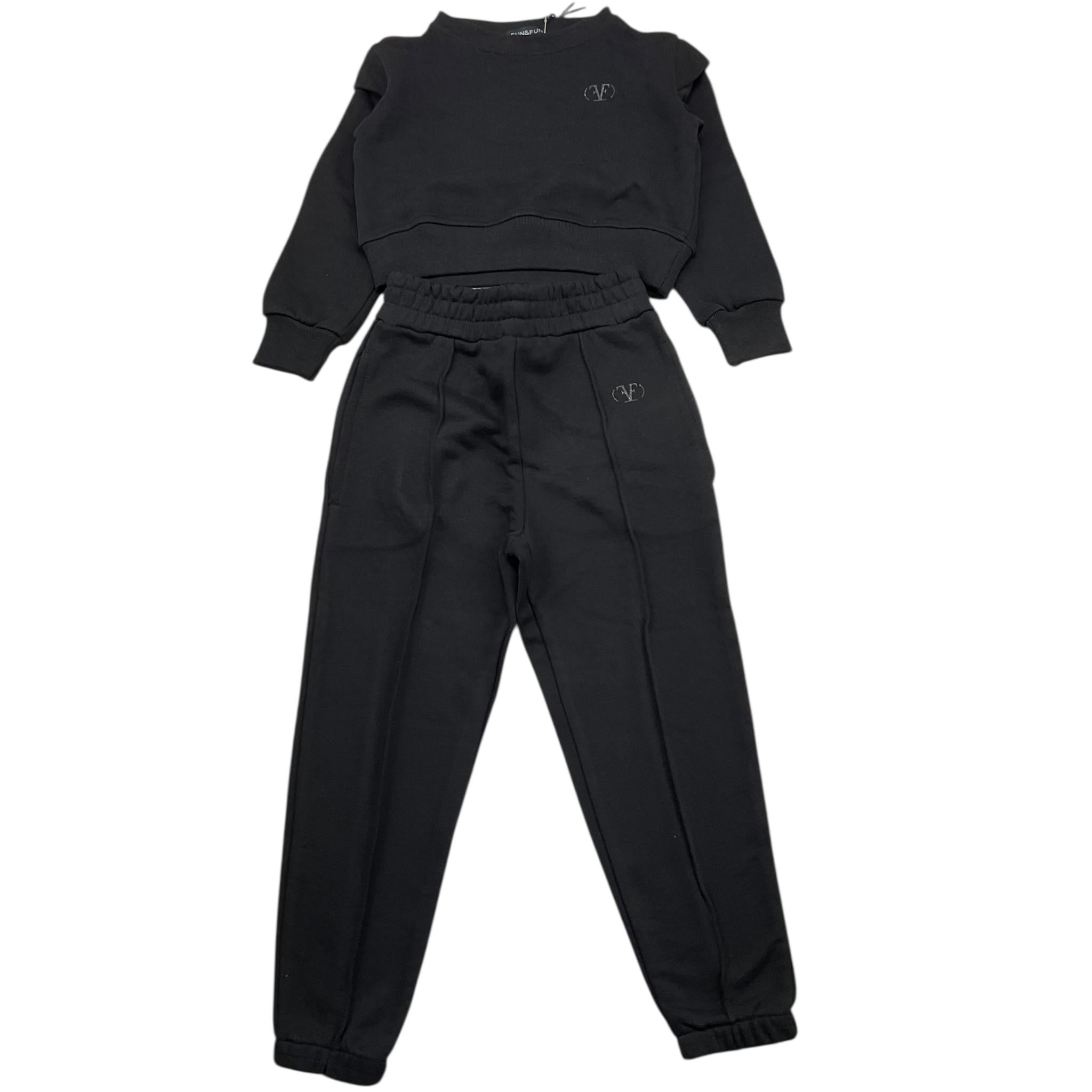 FUN & FUN completo 2pz felpa-pantalone tinta unita Nero per Neonata FBCM00006N NERO FUN & FUN 