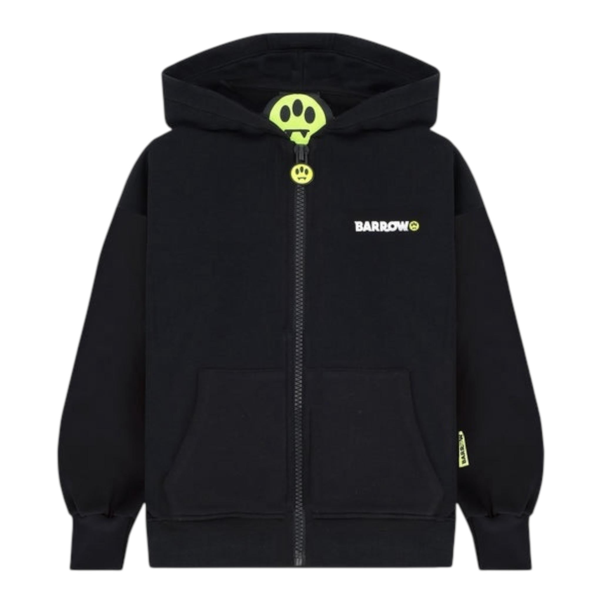 Barrow Kids Felpa con Zip E Cappuccio Tinta Unita per Bambino S5BKJUKZH077 NERO BARROW KIDS 