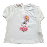 Liu Jo Solid Color Crew Neck T-Shirt With White Print For Baby Girls