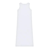 Moschino Abito Giromanica Tinta Unita con Stampa per Bambina HDV0G BIANCO MOSCHINO 