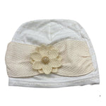Barcellino Cappello Tinta Unita con Applicazione Fiore per Neonata BO220019 BIANCO BARCELLINO 