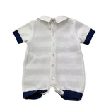 I Delfi Pagliaccetto Bicolore con Fantasia A Righe per Neonato 25P5398 BIANCO/BLU I DELFI 