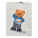 J.O. Milano T-Shirt Girocollo Tinta Unita con Stampa Orso per Neonato 576L1 BIANCO J.O. MILANO 
