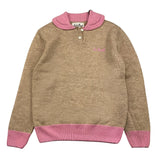 SAINT BARTH maglia tinta unita con colletto in contrasto Sabbia per Bambina COS0001 SABBIA SAINT BARTH 