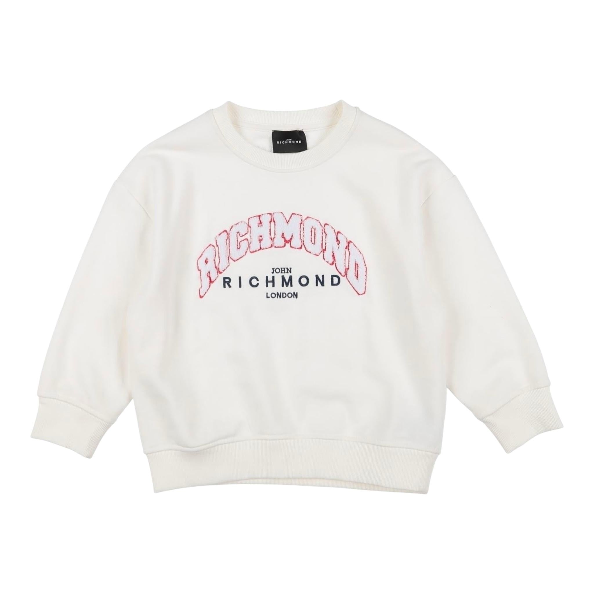 JOHN RICHMOND felpa girocollo tinta unita con stampa Bianco per Bambino RBA24143FE BIANCO JOHN RICHMOND 