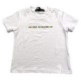 Daniele Alessandrini Solid Color Crew Neck T-Shirt With White Logo Print For Newborns