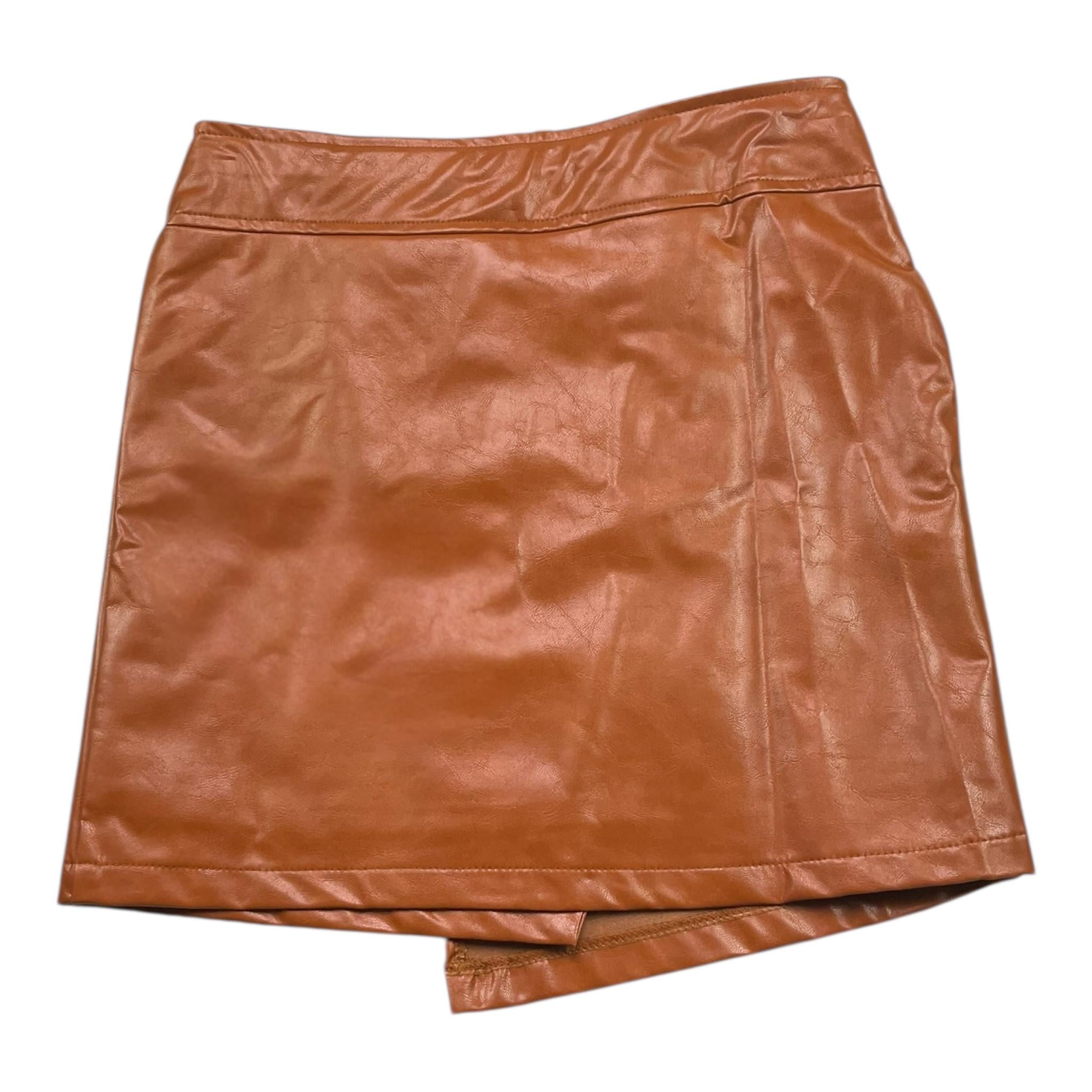 MANILA GRACE gonna in ecopelle tinta unita con zip Cuoio per Bambina MFJF24G116 CUOIO MANILA GRACE 