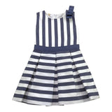Liu Jo Abito Girmanica Tinta Unita con Fantasia A Righe per Bambina K18037 BIANCO LIU JO 