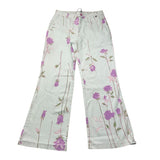 Dixie Palazzo Pants Solid Color With Floral Print And Adjustable Waist Light Blue For Girls