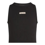 Calvin Klein Canotta Tinta Unita Giromanica con Stampa per Bambina IG0IG02871X NERO CALVIN KLEIN 