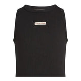 Calvin Klein Canotta Tinta Unita Giromanica con Stampa per Bambina IG0IG02871X NERO CALVIN KLEIN 