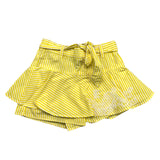 Ermanno Scervino Striped Print Shorts With Elastic Waist White/Yellow For Girls