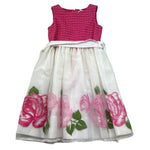 Monnalisa Abito Giromanica Tinta Unita con Stampe per Bambina 715921 BIANCO MONNALISA 