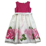 Monnalisa Abito Giromanica Tinta Unita con Stampe per Bambina 715921 BIANCO MONNALISA 