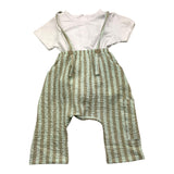 Cucu' Lab Complete 2 Piece T-Shirt-Dungarees White/Green For Newborn