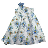 Meilisa Bai Abito Monospalla Tinta Unita con Stampe Floreale per Bambina FL6270 BIANCO MEILISA BAI 