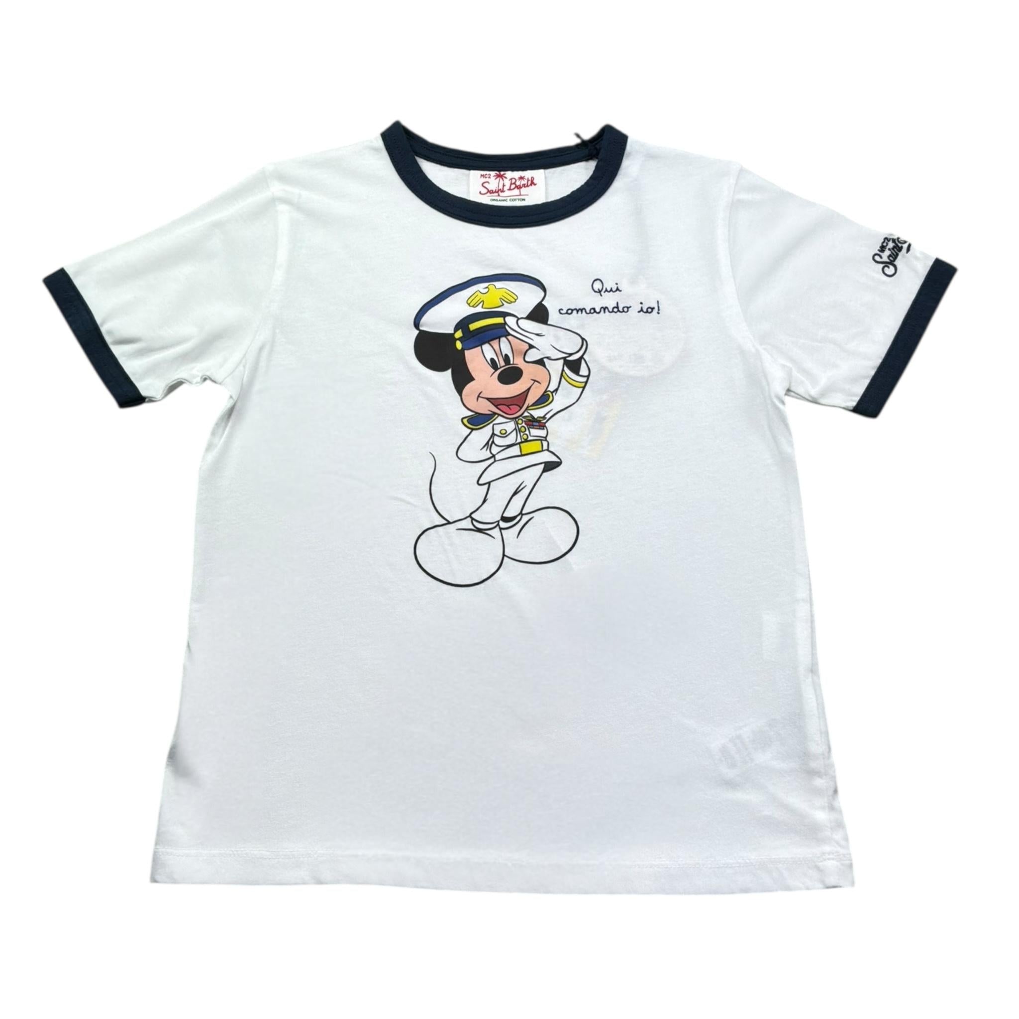 Saint Barth T-Shirt Girocollo Tinta Unita con Stampa per Bambino 0104L BIANCO SAINT BARTH 