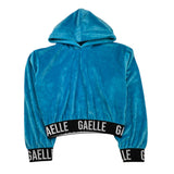 GAELLE felpa chiusa con cappuccio tinta unita in velluto Azzurro per Bambina 2741FY00385 AZZURRO GAELLE 