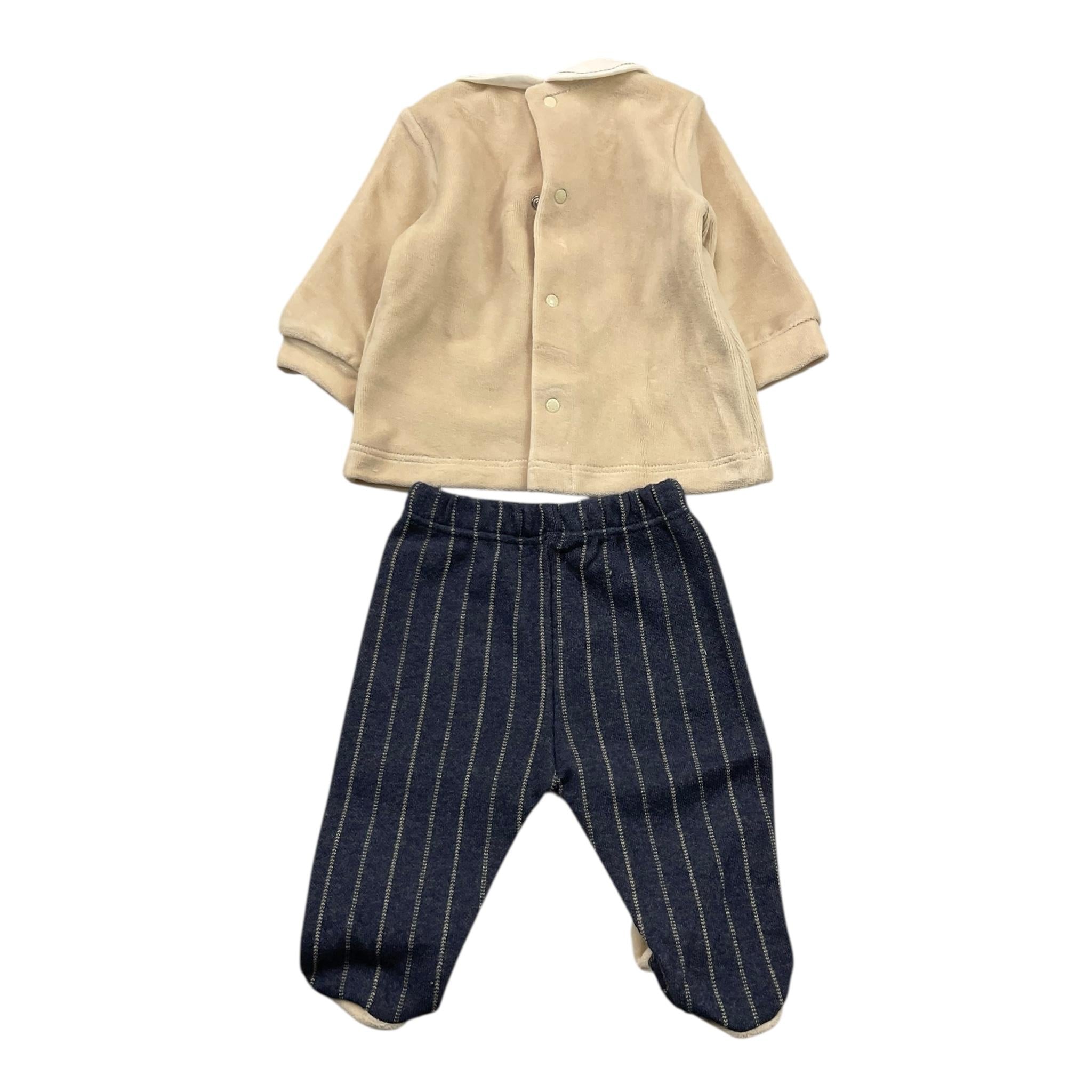 BARCELLINO completo 2pz bicolore Beige per Neonato 115202 BEIGE BARCELLINO 