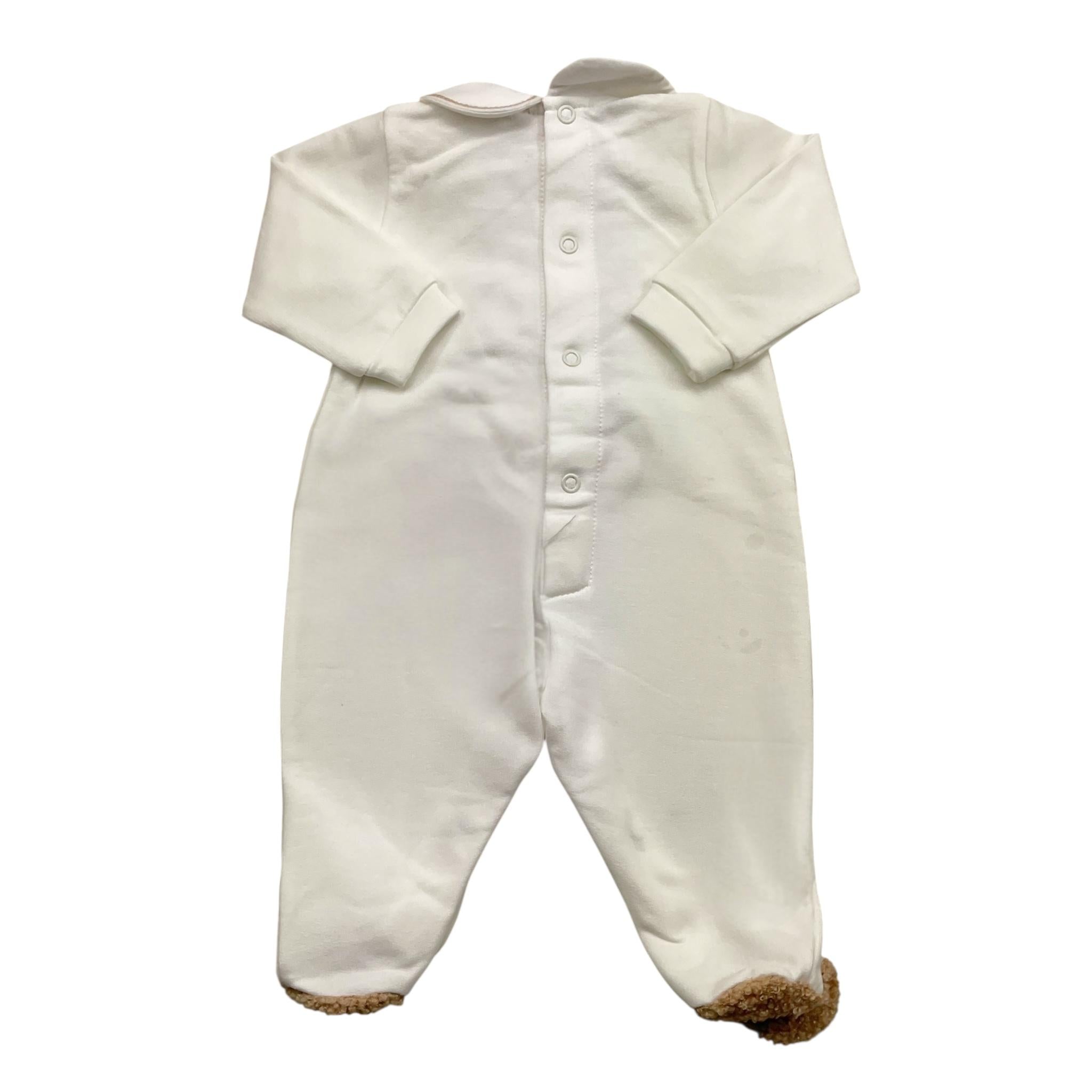 MARLU' tutina tinta unita con stampa Bianco per Neonato IB6114X BIANCO MARLU' 