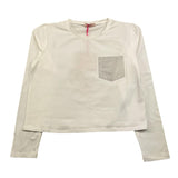 LIU JO shirt tinta unita girocollo con brillantini Bianco per Bambina GF4185 BIANCO LIU JO 