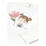 Mayoral Shirt Girocollo Tinta Unita con Stampa per Neonata 1050 BIANCO MAYORAL 