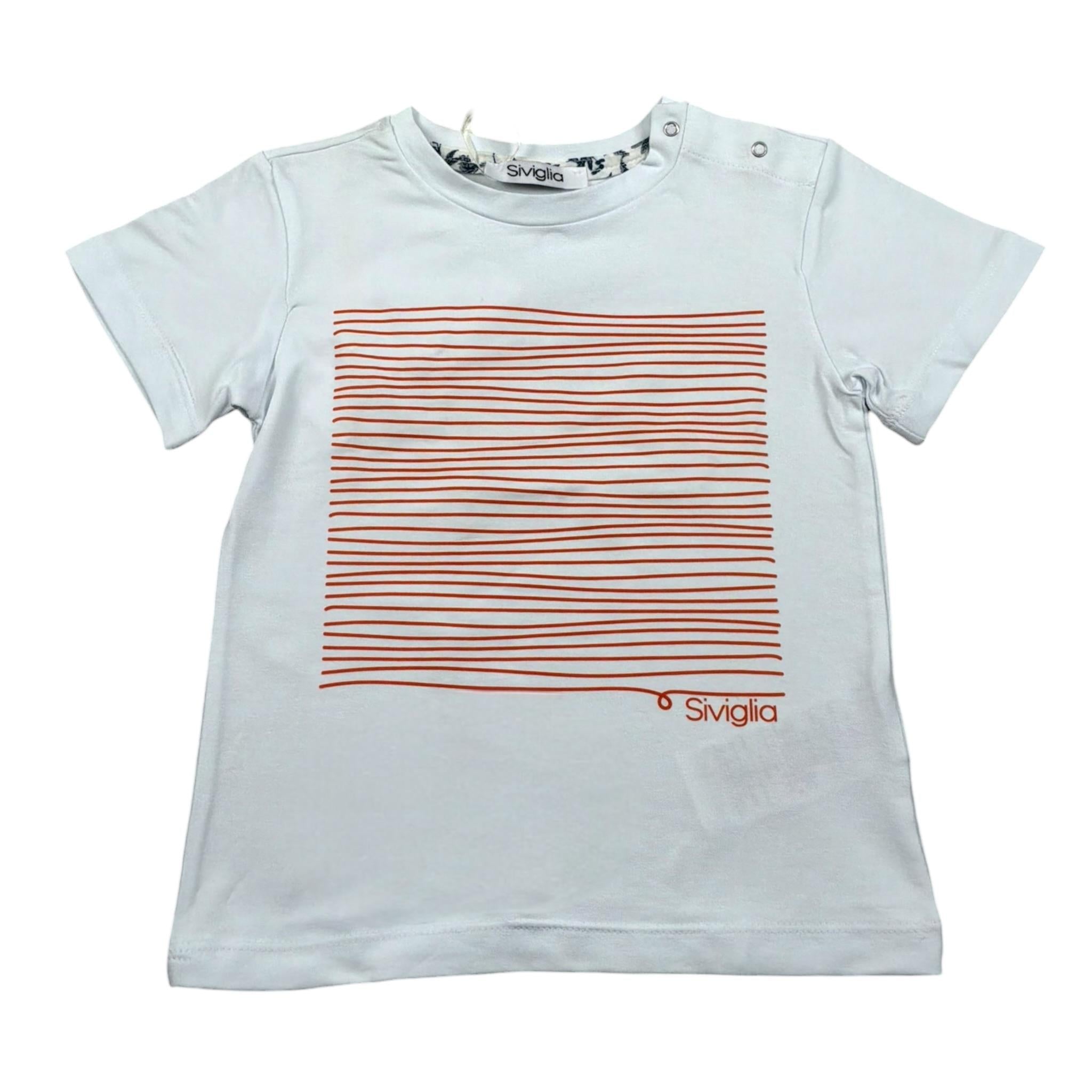 Siviglia T-Shirt Girocollo Tinta Unita con Stampa per Bambino SVNTS17283J BIANCO SIVIGLIA 