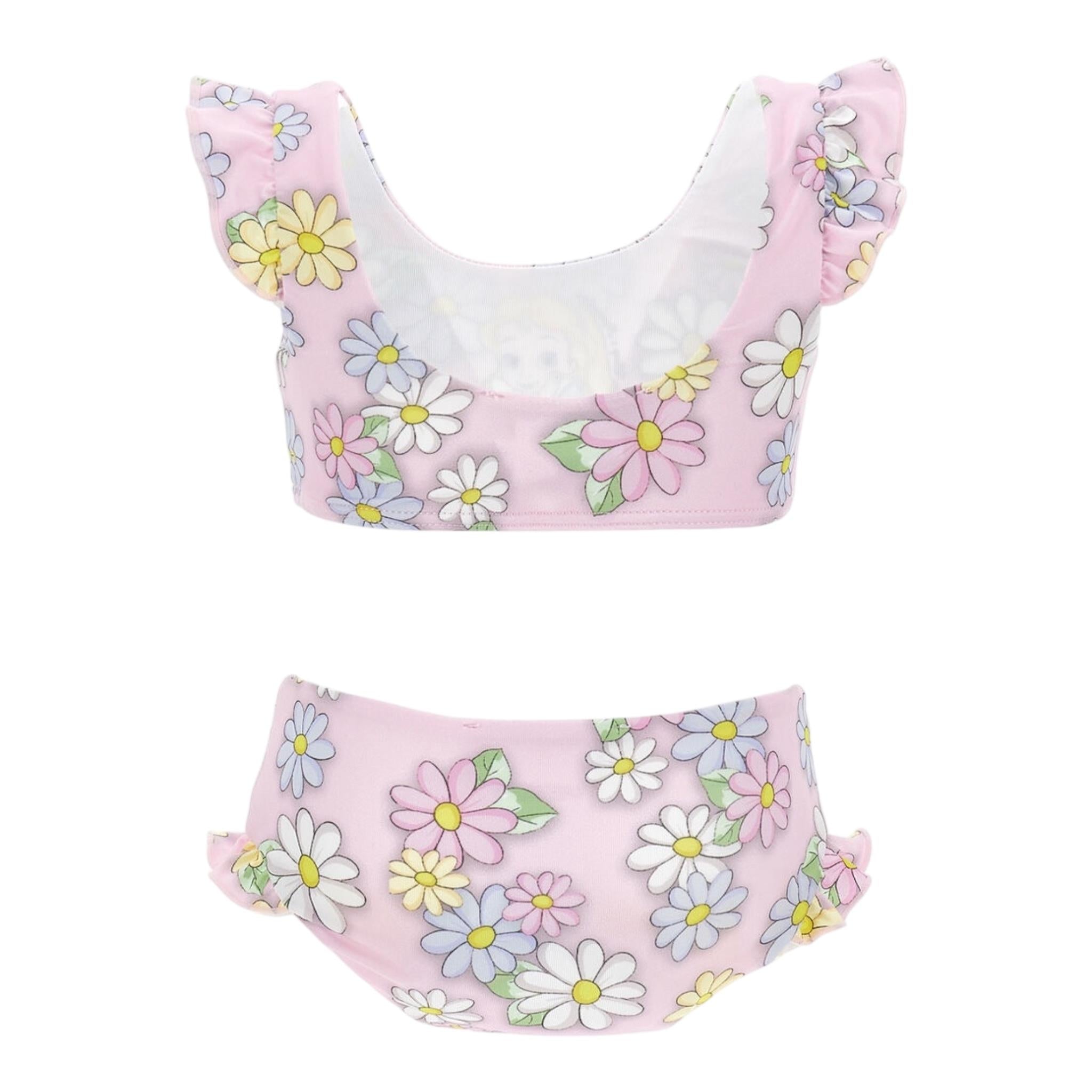 Monnalisa Costume 2 Pezzi Fascia-Slip Tinta Unita con Stampa per Neonata 39E047 ROSA MONNALISA 