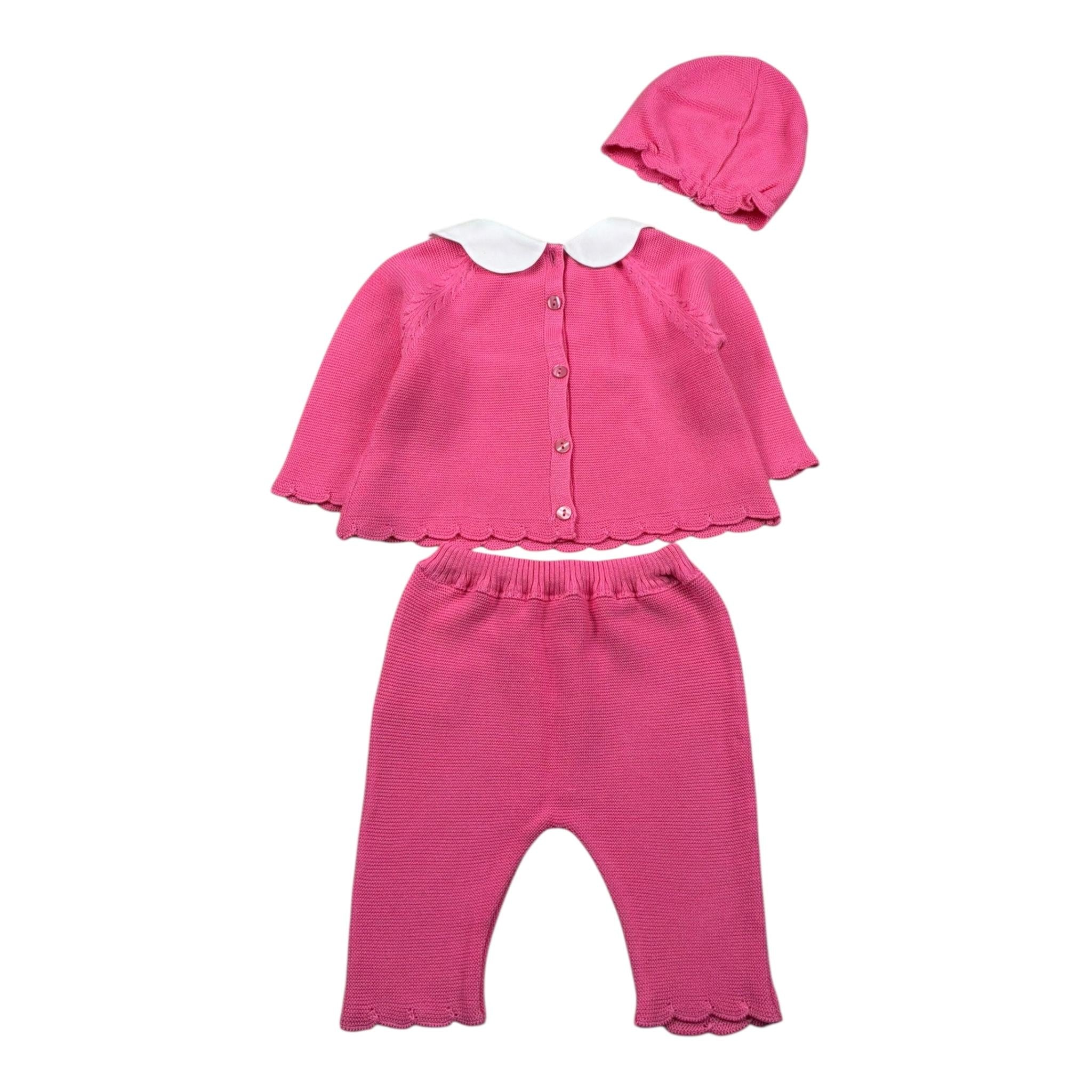 Le Coconne Completo 3 Pezzi Maglia-Pantalone-Cappello per Neonata LCN2440 FUXIA LE COCONNE 