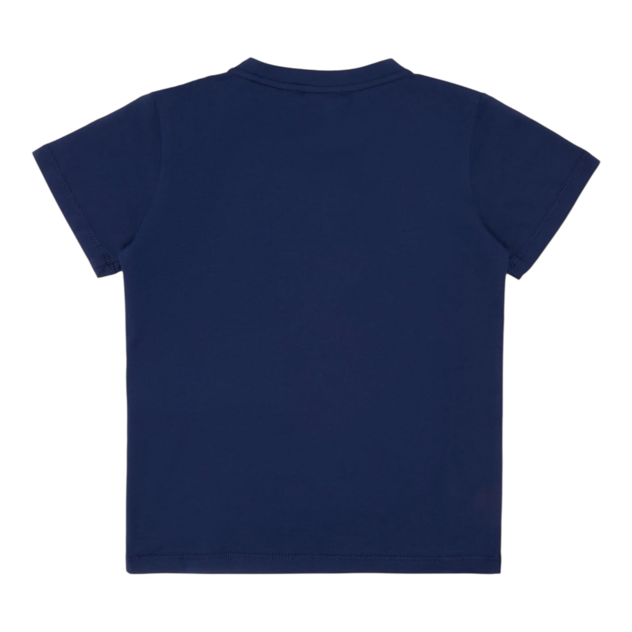 Emporio Armani T-Shirt Girocollo Tinta Unita con Logo per Bambino 8N4TN5 BLU EMPORIO ARMANI 