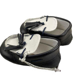 Le Bebe' Moccasins Two-Tone Blue/White For Newborns