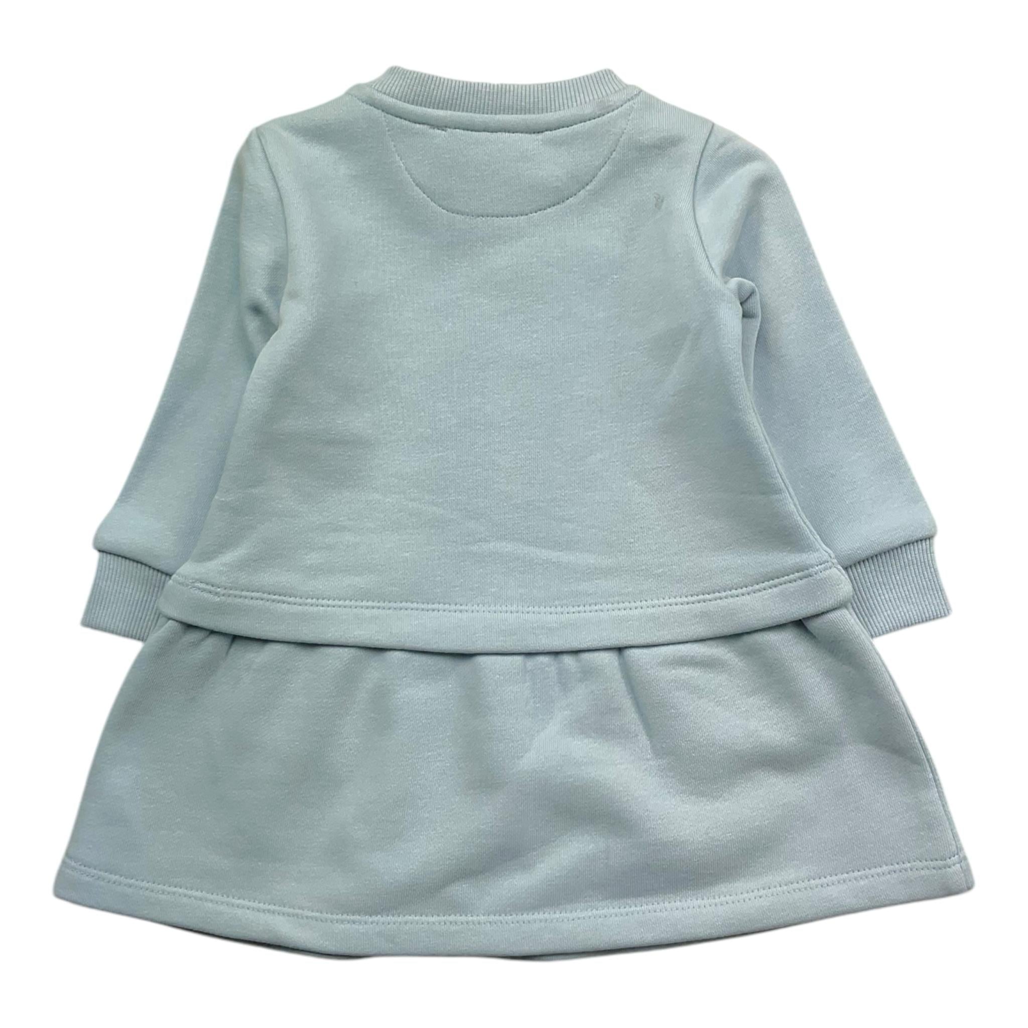 TRUSSARDI abito tinta unita girocollo con stampa Azzurro per Neonata TIA25003VE AZZURRO TRUSSARDI 