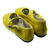 Little Bear Plain Suede Ballerinas With Yellow Bear Print For Girls