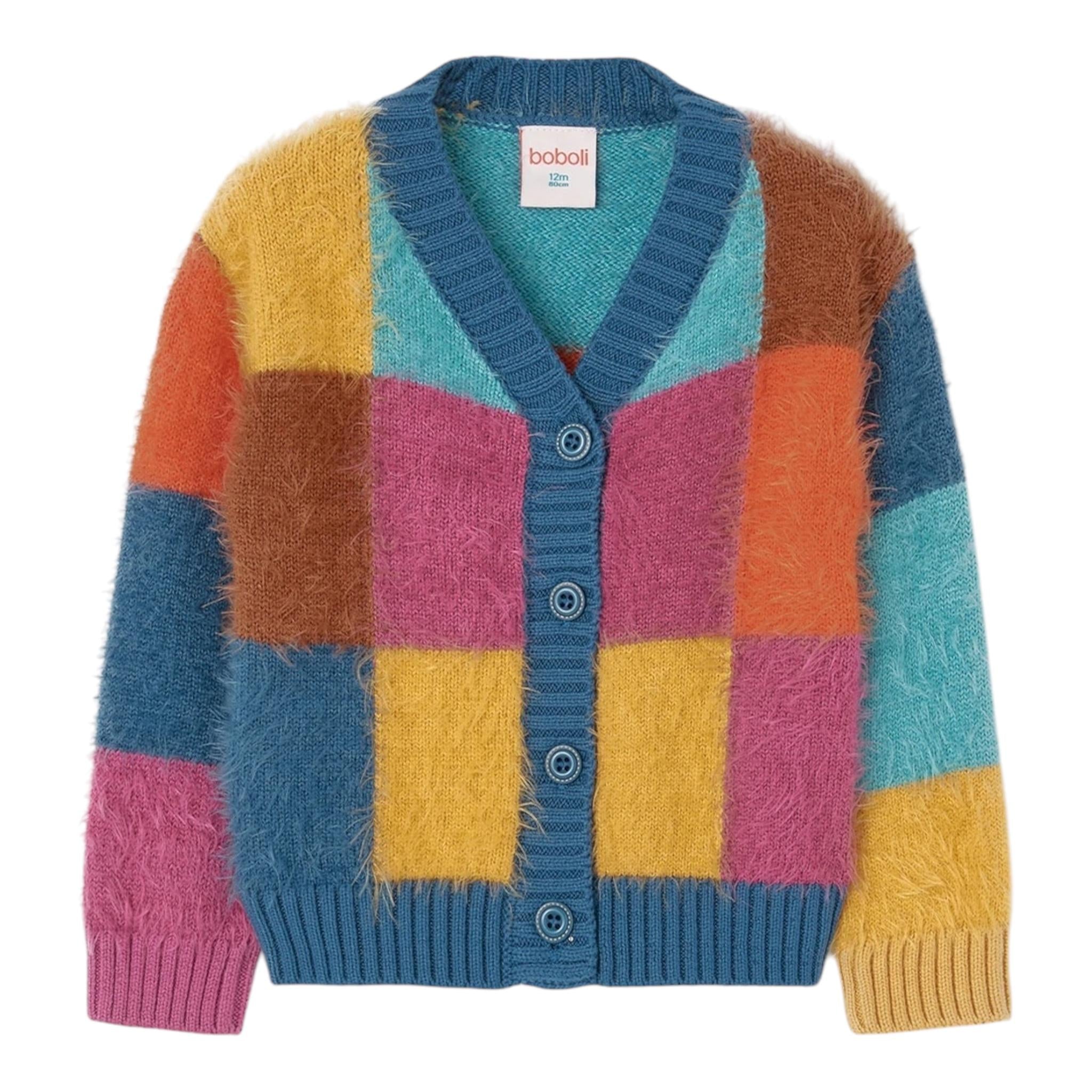 BOBOLI cardigan scollo a v multifantasia Multicolor per Bambina 249094 MULTICOLOR BOBOLI 