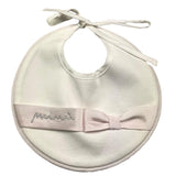 Minu' Plain Bib With Logo Print And Contrasting White Profiles For Newborns