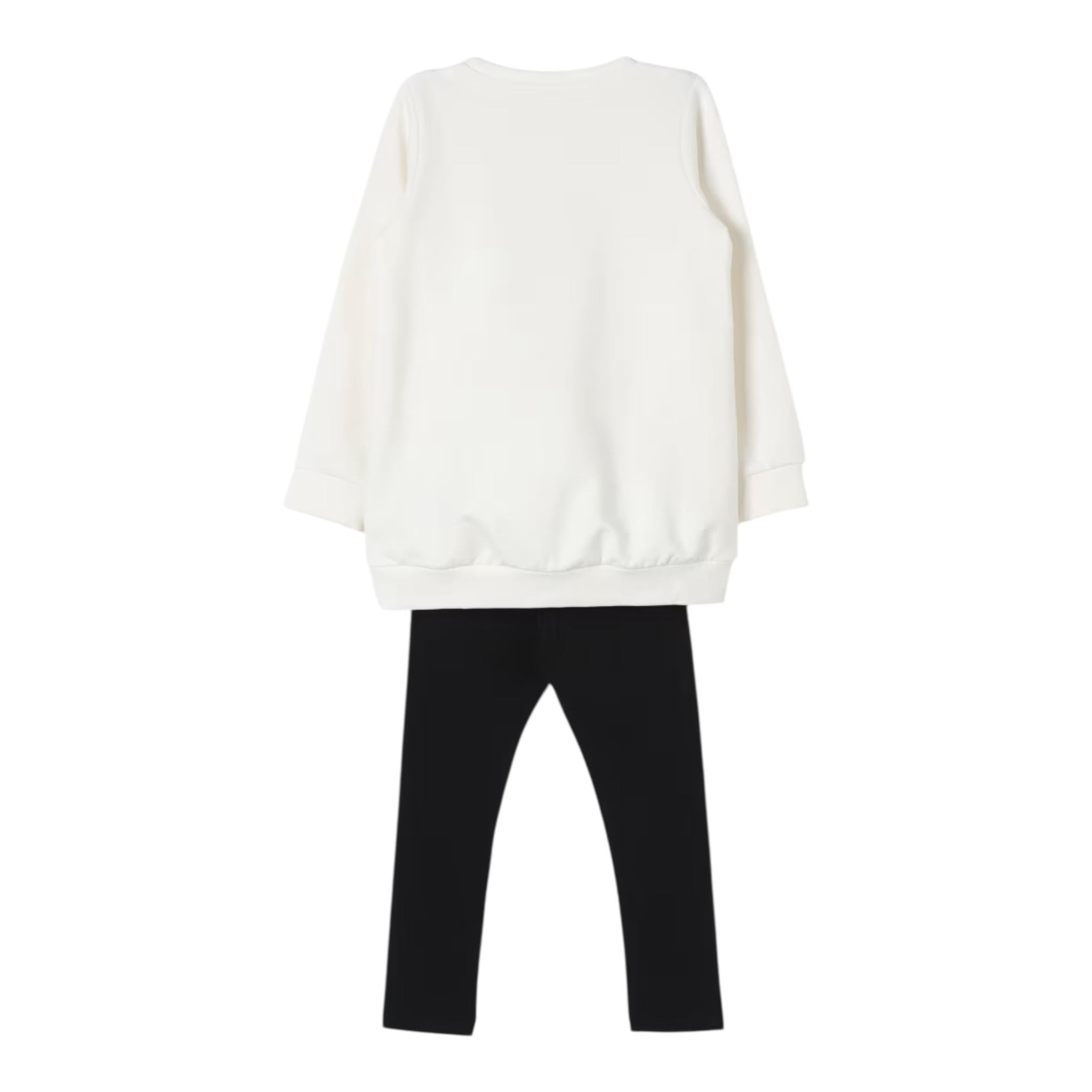 LIU JO completo 2pz felpa-leggins bicolore Panna/nero per Bambina KF4024J PANNA/NERO LIU JO 