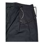 Daniele Alessandrini Pantalone Tinta Unita con Girovita Regolabile con Catena per Bambino 1235P11722 NERO DANIELE ALESSANDRINI 