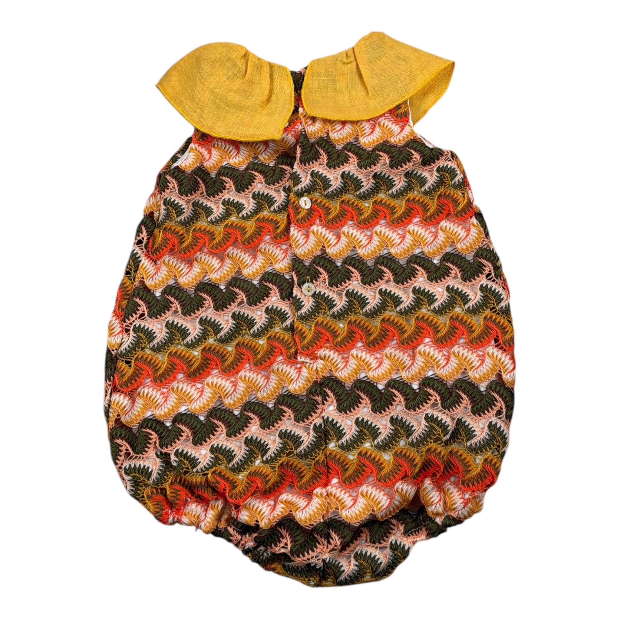 La Stupenderia Pagliaccetto Multicolor con Colletto per Neonata TBPG50000 ARANCIONE LA STUPENDERIA 