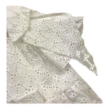 Little Bear Abito Tinta Unita Traforato con Fiocco per Bambina 8204 BIANCO LITTLE BEAR 