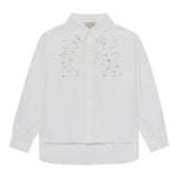 Twinset Camicia Tinta Unita con Brillantini per Bambina 251GJ2QM0 BIANCO TWINSET 