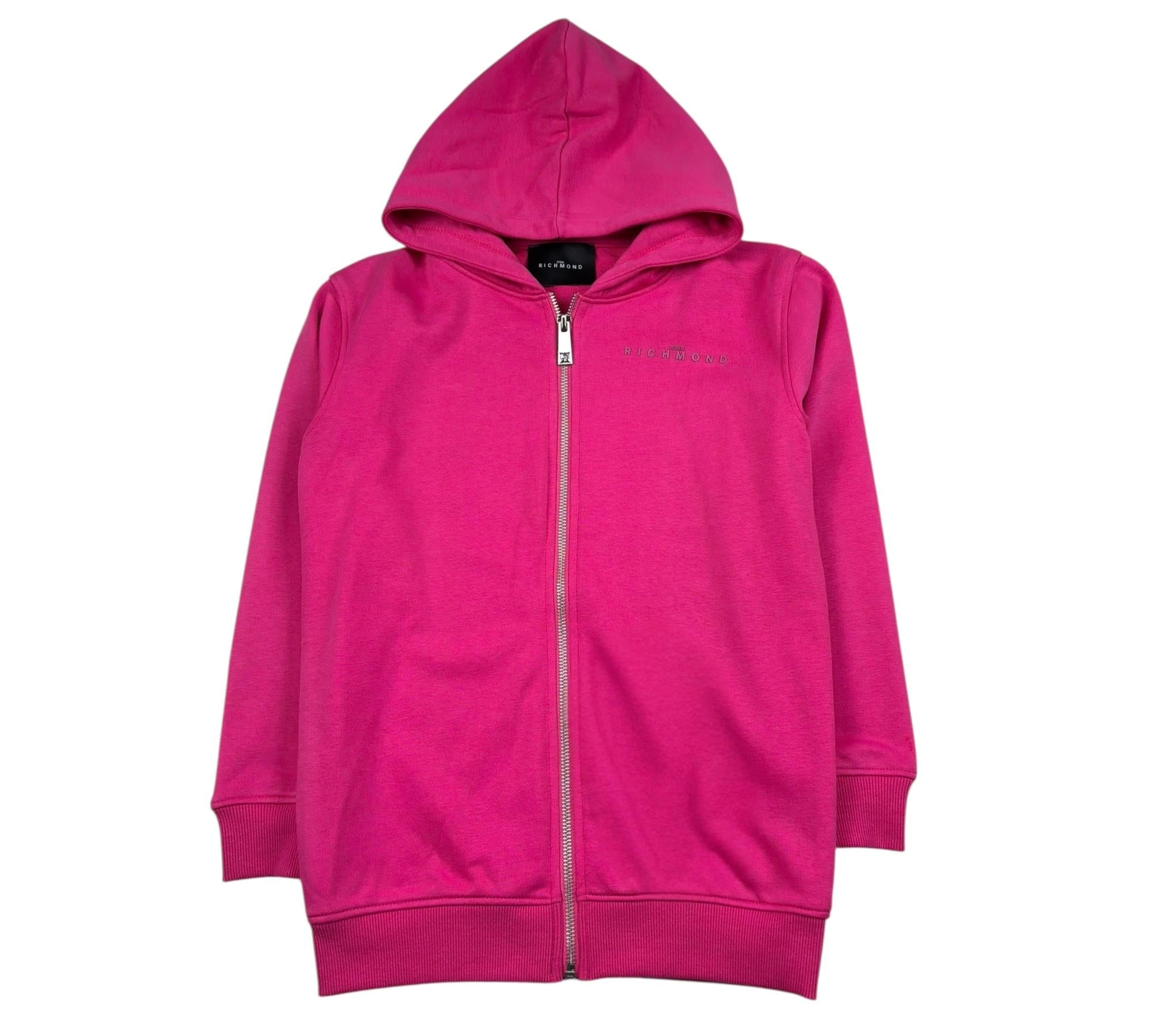John Richmond Felpa con Zip E Cappuccio Tinta Unita per Bambina RGP26001FEA FUXIA JOHN RICHMOND 