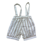 Manuel & Frank Salopette Tinta Unita con Fantasia A Righe per Neonato MF2483I BIANCO/BEIGE MANUEL & FRANK 