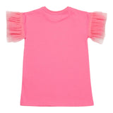 Diesel Solid Color Dress Round Neck And Pink Tulle For Baby Girl