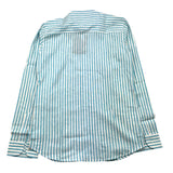 Shako' Long Sleeve Shirt Striped Pattern Korean Collar White/Blue For Boys