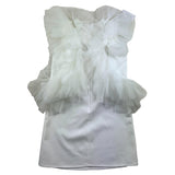 Patrizia Pepe Solid Color Sleeveless Dress With White Tulle For Girls