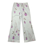Dixie Palazzo Pants Solid Color With Floral Print And Adjustable Waist Light Blue For Girls