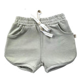 Bamboom+Babies Solid Color Elastic Waist Shorts Mud For Newborn