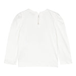 MONNALISA shirt tinta unita cn fiore Bianco per Bambina 37D609 BIANCO MONNALISA 