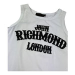 John Richmond Abito Giromanica Tinta Unita Bicolore per Bambina RGP26061VE BIANCO/NERO JOHN RICHMOND 